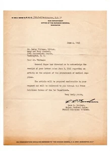 1941 letter signed by Major Leon L. Gardner, on behalf of General James C. Magee - Picture 1 of 4