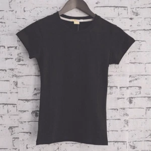 Womens Summer Crew Neck Tee Fitted Shape 95% Cotton 5% Elastane Jersey Black - Picture 1 of 2