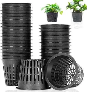 50 PCS 3 Inch Heavy Duty Net Pots,Hydroponic Cups,Garden Plastic Slotted Mesh Ne - Picture 1 of 2