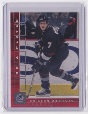 2001-02 ITG BE A PLAYER MEMORABILIA RUBY BASE /200 BRENDAN MORRISON #58 CANUCKS - Image 1 of 2