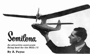 Model Airplane Plans (FF-RC): SEMILENA 56" Semi-Scale Flying Boat for 1.3cc - Picture 1 of 2