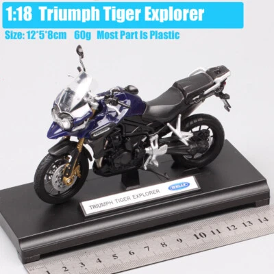 1/18 Welly Triumph Tiger Explorer 1200 800 touring Diecast Toy Motorcycle Model - Image 1 of 4