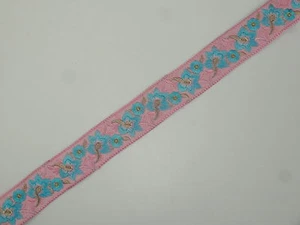 By Yard Embroidered Trim 1.50" wide Woven Border Sew Jacquard Ribbon T307 - Picture 1 of 10