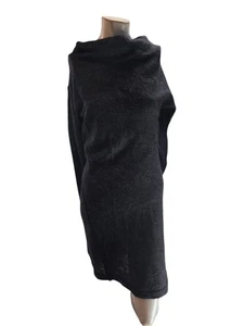 Helmut Lang Damen Kleid Extra Small Grau Wolle Mohair Rüschen Strick Leder - Bild 1 von 11
