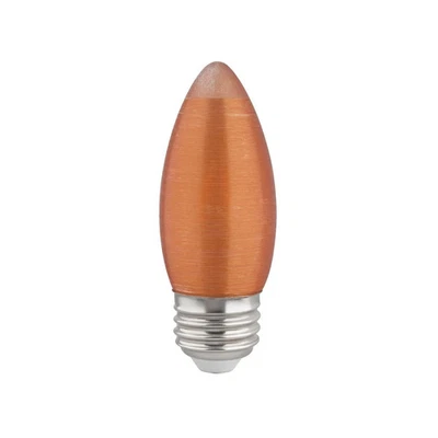 2 Watt C11 LED - Satin Spun - Amber - Medium base - 2100K - 100 Lumens - 120 Vol - Image 1 of 4