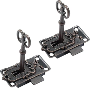 2 Sets Antik Skelett Schlüssel Schloss Antik Schrank Schrank Möbel Deko L - Bild 1 von 5