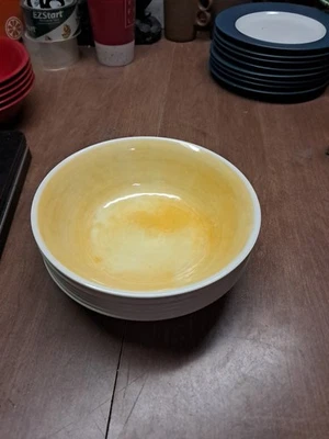 6 Tommy Bahama Melamine Yellow Bowls 7.5" Cereal Salads Soups Euc Guc Foto 1 de 4