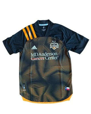 Подлинная мужская футболка Adidas 2020–2021 Houston Dynamo средний размер для выездных поездок черная - Изображение 1 из 4