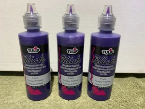 NEW 3 Pack - Tulip By Duncan Crafts Dimensional Fabric Paint 4oz-Slick - Purple - Foto 1 di 3