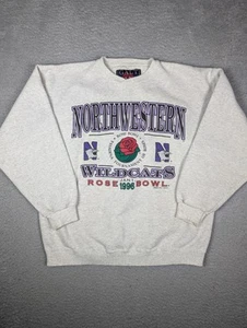 Vintage 1996 Rose Bowl Sweater Mens Large Northwestern Gray - Picture 1 of 10