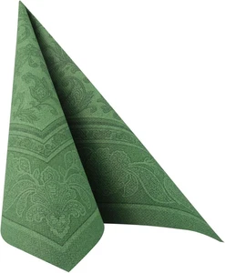50 Tovaglioli "Royal Collection" 1/4 Piegati 40 Cm X 40 Cm, Verde Scuro "Ornamen - Foto 1 di 12