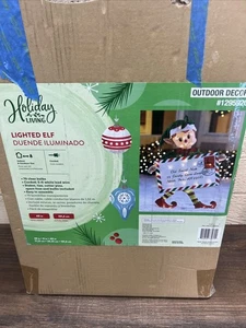 Holiday Living 40" beleuchtete Lametta Elfe hält einen Brief an den alten Heiligen Nick - Bild 1 von 3