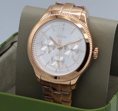 RELOJ BQ3993 MUJER NUEVO AUTÉNTICO FÓSIL BRYNN MULTIFUNCIÓN CRISTALES ORO ROSA Foto 1 de 4