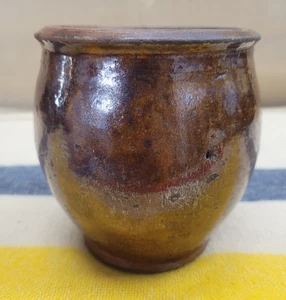 Early 19th Century Redware Canning / Preserve Jar - Bulbous Shape - Brown Glaze - Picture 1 of 9