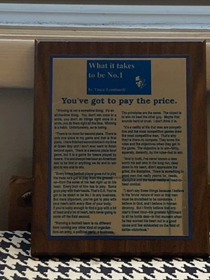 Lo que se necesita para ser No. 1 placa Vince Lombardi, discurso de entrenador de los Green Bay Packers Foto 1 de 2