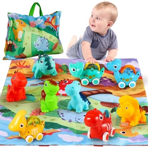 Dinosaur Car Toy Set with Playmat & Storage Bag for Toddlers 1-2 Years - Picture 1 of 11
