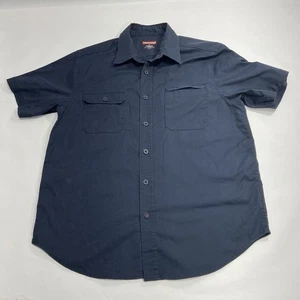 Camisa de trabajo Craftsman para hombre L azul manga corta bolsillos abotonados exterior - Imagen 1 de 5