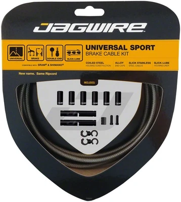 Kit de cables de freno deportivos Jagwire de plata de ley con carcasa forrada para liso Foto 1 de 2