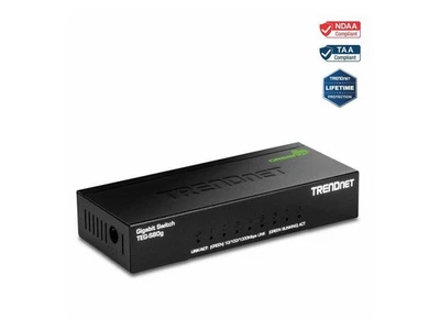 TRENDnet 8-Port Unmanaged Gigabit GREENnet Desktop Metal Switch, Fanless, 16Gbps - Image 1 of 4