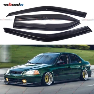 4 X FOR 96-00 HONDA CIVIC JDM MUGEN STYLE WINDOW RAIN GUARD VISORS 4-DOOR SEDAN - Picture 1 of 9