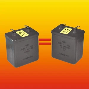 4 uF 400 V MATCHED PAIR RUSSIAN PAPER IN OIL PIO AUDIO CAPACITOR OMBG-1 - Picture 1 of 3