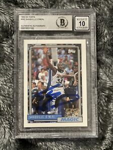 Shaquille O'Neal HOF Magic Signed 1992-93 Topps RC #362 BGS BAS 10 AUTO