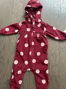 Carter's Fleece Footie PJ Sleeper Infant Girl's Size 9M Zipper Pajamas NWT - Picture 1 of 4
