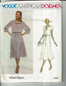 Vogue #2123 VTG Albert Nipon Dress and Slip Pattern  Sz: 8 UC - Picture 1 of 2