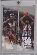 ANTAWN JAMISON VINCE CARTER 1998-99 TOPPS STADIUM CLUB COSIGNERS ROOKIE AUTO NRM