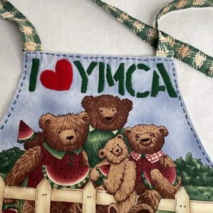 YMCA Apron Teddy Bears Watermelons Rabbits - Picture 1 of 6