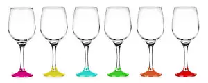 6 Weingläser 250ml mit bunten Füßen Weinkelche Weißweingläser Rotweingläser - Bild 1 von 1