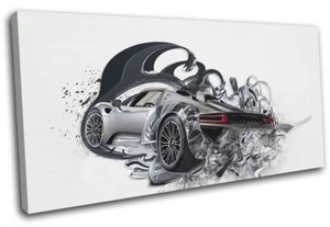 Porsche 918 Abstrakte moderne Grafitti Autos EINZELNE LEINWANDKUNST Bilddruck - Bild 1 von 1