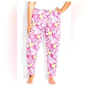 Women's AVENUEPrint Sleep Bottoms pajama soft magenta floral plus Size 22 /24. - Picture 1 of 7
