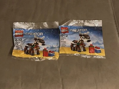 LEGO CREATOR: Reindeer 30474 Poly Bag 77 Pieces - Set Of 2 - BRAND NEW SEALED - Image 1 of 2