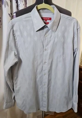 Report Collection Men's Long Sleeve Button Down Slim Fit Shirt Blue M 16 - Image 1 of 4