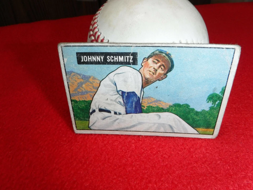 1951 Bowman Johnny Schmitz Chicago Cubs Baseball Card #64 Fair - Image 1 of 1