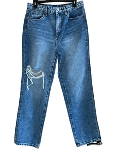 BlankNYC Howard Loose Fit Baggy Jeans Mid Rise Women’s Size 28 Thrashed NWT - Picture 1 of 11