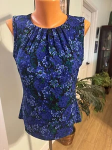 Calvin Klein, sleeveless, blue & black, blouse, size S - Picture 1 of 6
