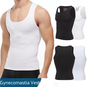 Men Slimming Body Shaper Vest Abs Abdomen Compression Shirt Undershit Tank Tops - Picture 1 of 17