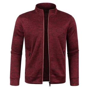 Cardigan uomo finto collo full zip medio elasticizzato maglione cappotto felpa pullover - Foto 1 di 2