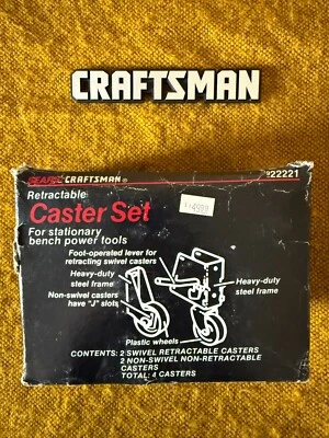 Craftsman VTG. 22221 RETRACTABLE Caster Set - Bench Power Tool - READ - Image 1 of 4
