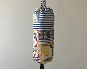Plastic Bag Holder Sicilian Italian Lemons Tiles Theme Handmade - Picture 1 of 3