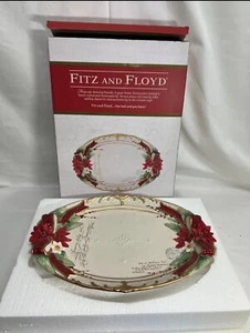 Stunning Huge Fitz and Floyd Cardinal Christmas Centerpiece Platter New Open Box - Picture 1 of 4
