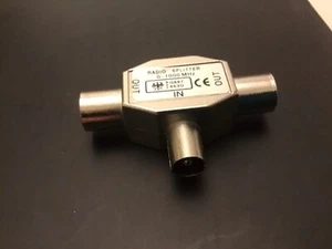 Divisor en T aéreo de TV macho a 2 x hembra adaptador de metal RF 2 vías coaxial - Imagen 1 de 4