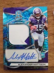 2019 Panini Spectra - RPA Alexander Mattison Vikings #230 Neon Blue /76 - Picture 1 of 4