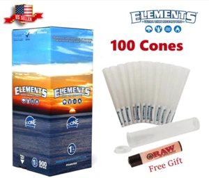 Elements Ultra Thin Rice Cones 1 1/4 Size 100 Pack & Tube - Picture 1 of 3