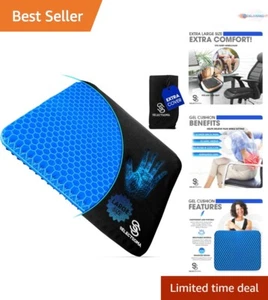 Ergonomic Gel Chair Cushion - Cooling Support for Sciatica, Back, & Coccyx Pain - Picture 1 of 9
