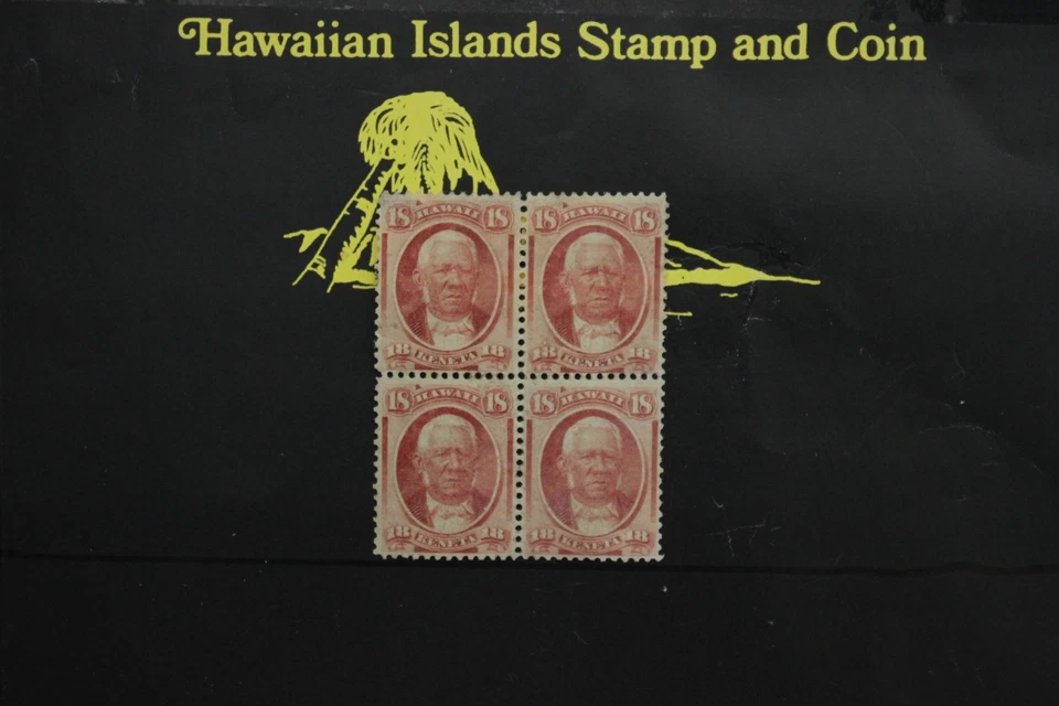 130 KINGDOM OF HAWAII BLOCK OF 4 UNUSED SCOTT#34    - Image 1 of 1