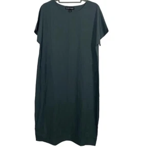 Eileen Fisher Woman’s Short Sleeve Boat Neck Shift Dress W/ Pockets Size Medium - Picture 1 of 8