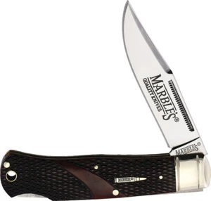Marbles Lockback Brown Checkered Folding Stainless Steel Pocket Knife 677 - Picture 1 of 2
